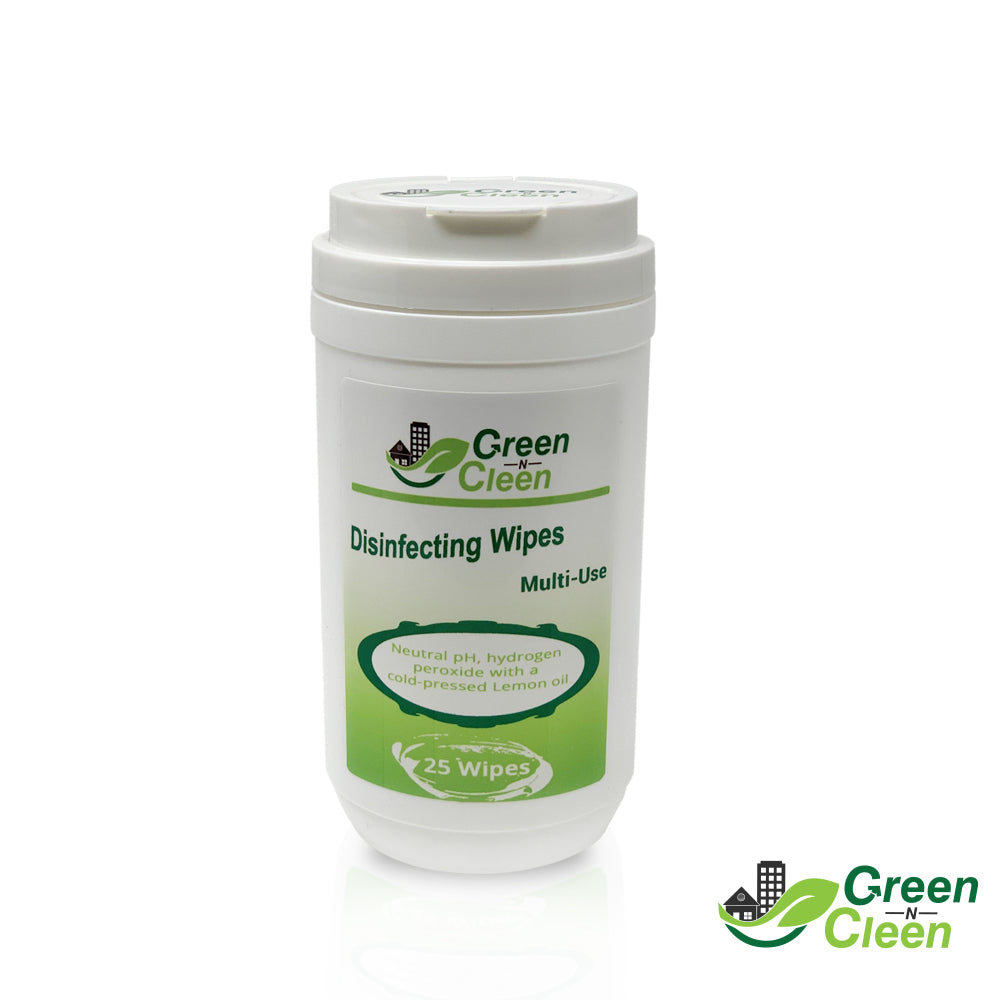 *NEW LEMON SCENT* Green-N-Cleen Disinfecting Wipes (25 Wet Wipes) (LIMITED SUPPLY)