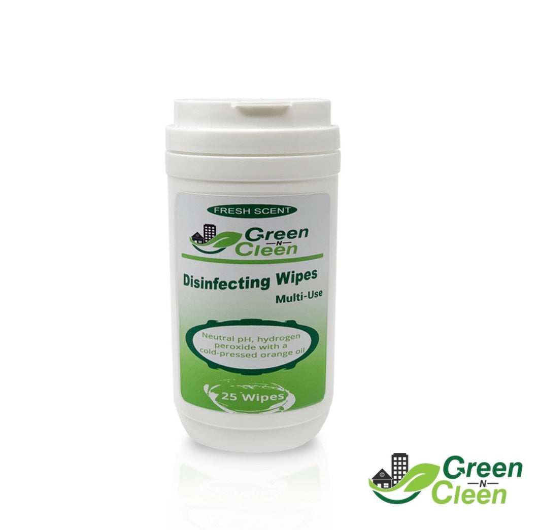 *CITRUS SCENT* Green-N-Cleen Disinfecting Wipes (25 Wet Wipes) (LIMITED SUPPLY)