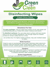 Load image into Gallery viewer, *CITRUS SCENT* Green-N-Cleen Disinfecting Wipes (25 Wet Wipes) (LIMITED SUPPLY)