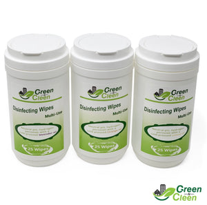 *THE BIG THREE* Green-N-Cleen Disinfectant Wet Wipes (3 Pack) (25 Count) (Limited Supply)